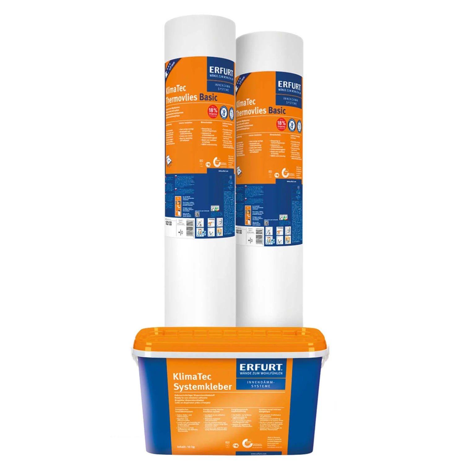 Erfurt KlimaTec Thermovlies Basic | 2 Rollen + Kleber 1 Erfurt KlimaTec Thermovlies Basic | 2 Rollen + Kleber