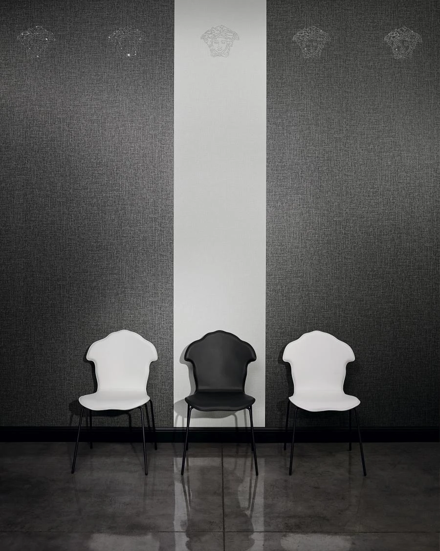 Versace Home Tapeten Panel Medusa Leinen Anthrazit 32950-4 2 Versace Home Tapeten Panel Medusa Leinen Anthrazit 32950-4 – Bild 2