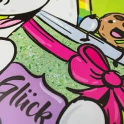 Pummeleinhorn Wandbild Einhorn Bild Glitzer Glück | 50x50cm -A.S. Creation Verkäufe Pummeleinhorn Wandbild Einhorn Bild Glitzer Glueck 50x50cm 182754 2