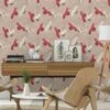 Tapete Barbara Home Collection Kranich Beige-Grau Rot