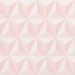 Vliestapete Kinder 3D Dreiecke Rosa Weiß 138911
