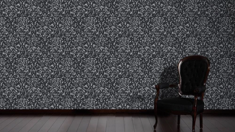 Tapete Textil Barock Schwarz Silber Architects Paper 30660-6 3 Tapete Textil Barock Schwarz Silber Architects Paper 30660-6 – Bild 3