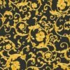 Versace Home Tapete Floral Schwarz Gelb-gold Glitzer 34326-2