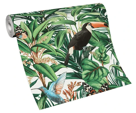 Tapete Vlies 10121-07 Blätter Dschungel Weiß Grün Schwarz 1 Tapete Vlies 10121-07 Blätter Dschungel Weiß Grün Schwarz