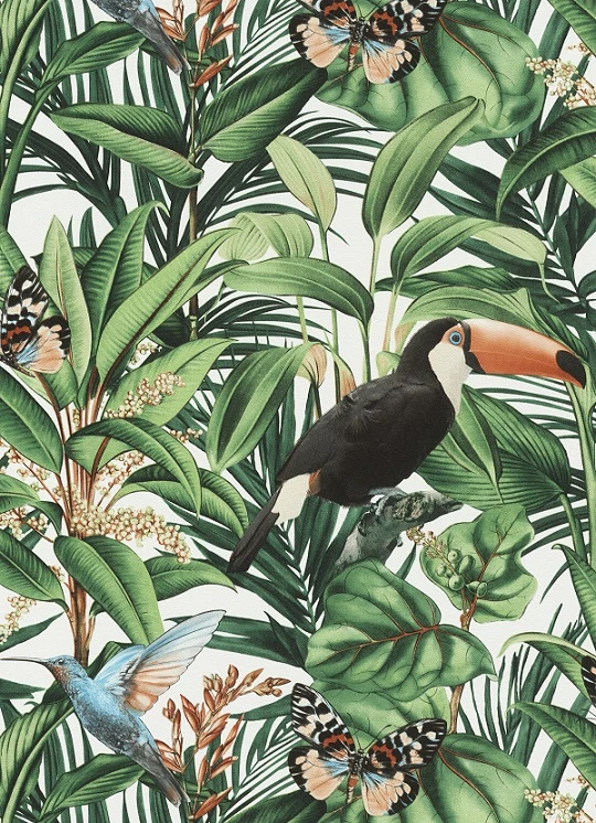 Tapete Vlies 10121-07 Blätter Dschungel Weiß Grün Schwarz 3 Tapete Vlies 10121-07 Blätter Dschungel Weiß Grün Schwarz – Bild 3