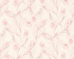 A.S. Creation Verkäufe -A.S. Creation Verkäufe Tapete Vlies 37367 2 Federn weiss rosa grau glitzer 63202814