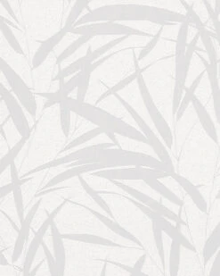 Tapete Vlies Blätter Glitzer Weiß Silber Glanz 6753-10