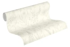 Tapete Vlies Blätter Weiß Greige Glitzer Jette 37363-1