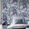 Tapete Vlies Elle Floral Rosen Blau Glitzer 10153-18