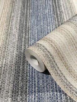 Tapete Vlies Ethno Gestreift Beige Blau Marburg 32655