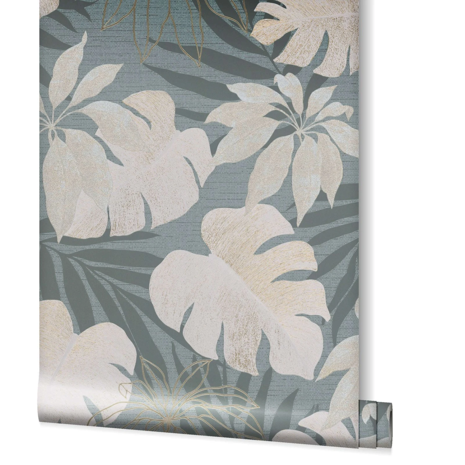 Tapete Vlies Floral Blätter Blau Gold Metallic 31601 2 Tapete Vlies Floral Blätter Blau Gold Metallic 31601 – Bild 2