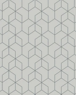 Tapete Vlies Grafik Sechsecke Grau Silber Glan 6743-10
