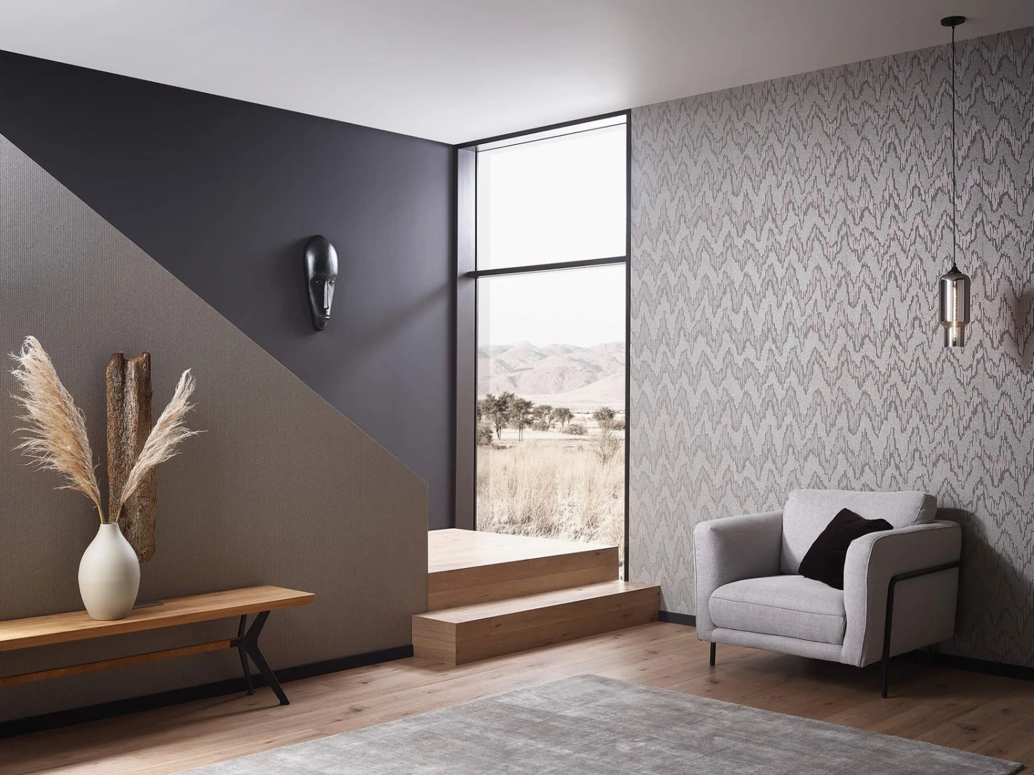 Tapete Vlies Marburg Granulat Linien Silber 84891 3 Tapete Vlies Marburg Granulat Linien Silber 84891 – Bild 3