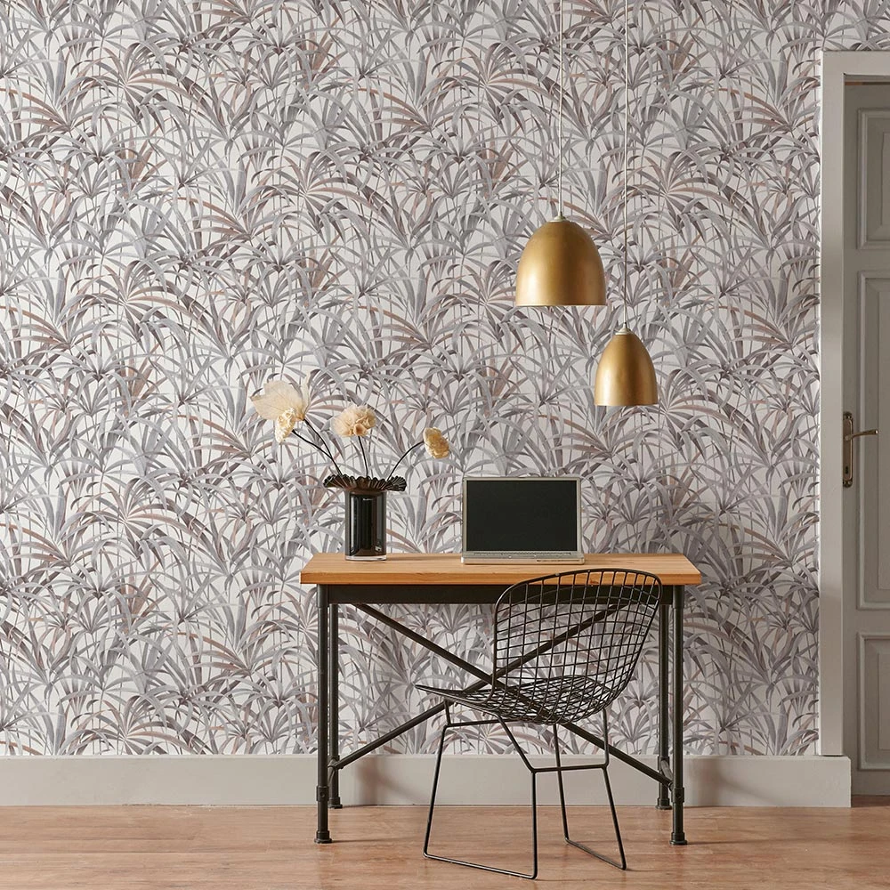 Tapete Vlies Pflanzen Dschungel Weiß Grau Braun 10213-10 2 Tapete Vlies Pflanzen Dschungel Weiß Grau Braun 10213-10 – Bild 2