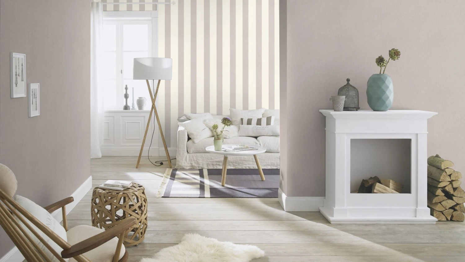 Tapete Vlies Rasch Blockstreifen Hellgrau Weiß 485424 2 Tapete Vlies Rasch Blockstreifen Hellgrau Weiß 485424 – Bild 2