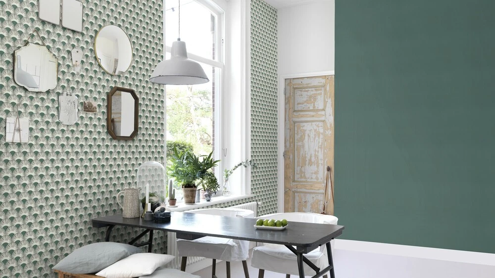 Tapete Vlies Rasch Uni Leinen Dunkelgrün 531459 4 Tapete Vlies Rasch Uni Leinen Dunkelgrün 531459 – Bild 4