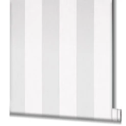 Tapete Vlies Streifen Hellgrau Weiss Novamur 82258