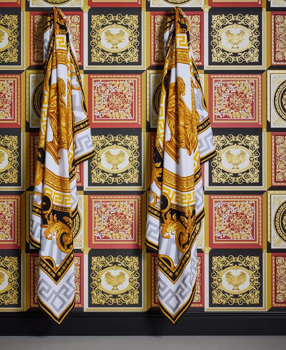 Versace Vliestapete 38704-6 Fliesen Optik Rot Schwarz 8 Versace Vliestapete 38704-6 Fliesen Optik Rot Schwarz – Bild 8