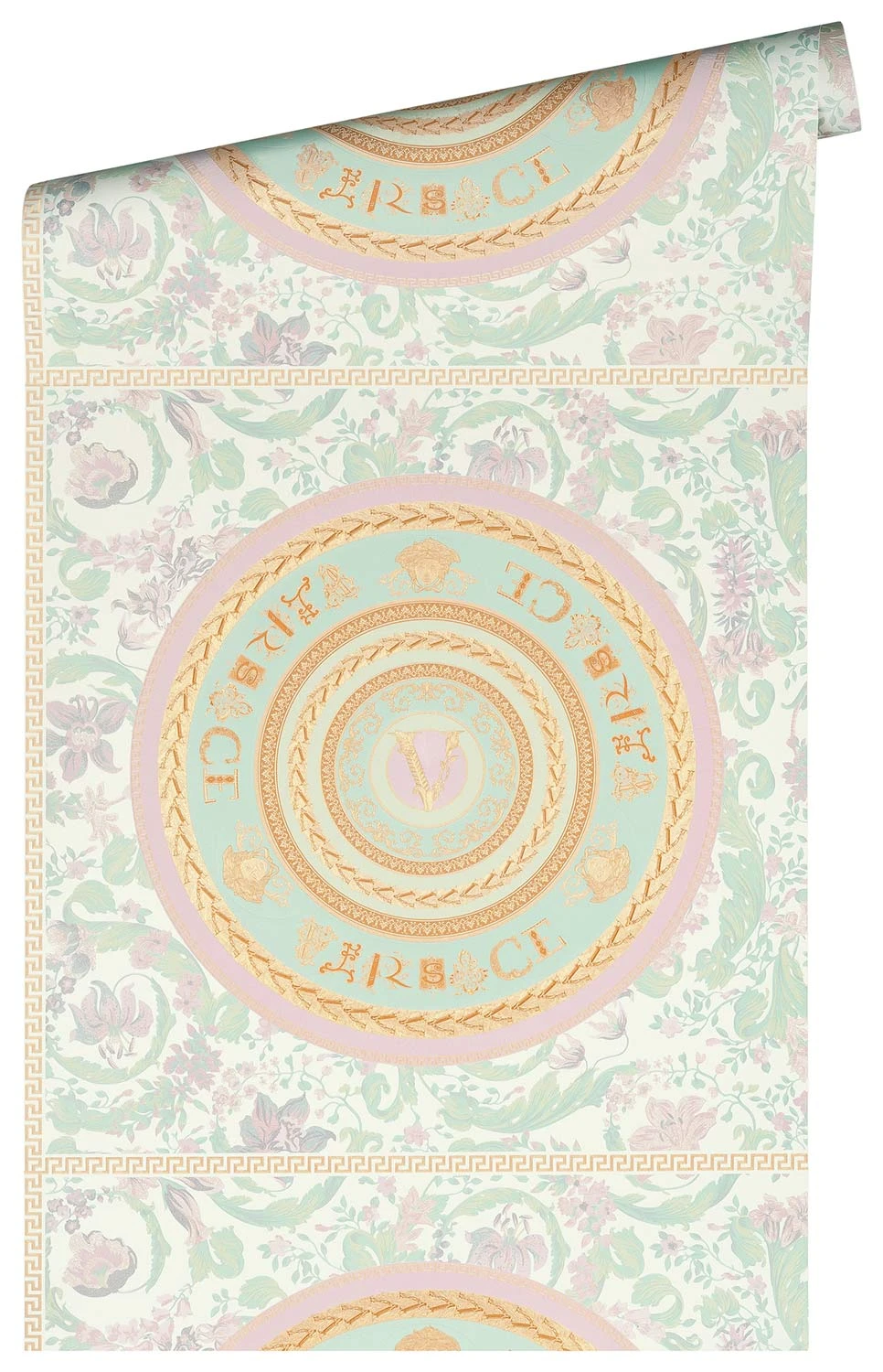 Versace Vliestapete 38705-2 Floral Medusa Weiß Rosa 6 Versace Vliestapete 38705-2 Floral Medusa Weiß Rosa – Bild 6