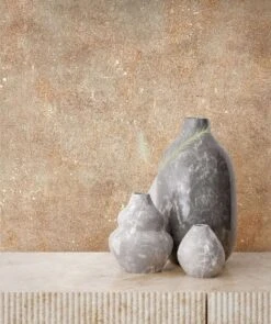 Vliestapete Marburg Beige Kupfer Uni Beton Optik 34269