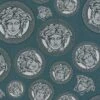 Versace Vliestapete 38611-1 Medusa Silber Petrol