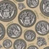 Versace Vliestapete 38611-4 Medusa Beige Gold Silber