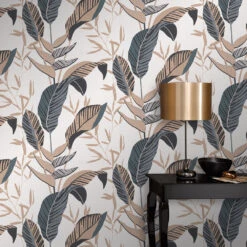 Vliestapete Elle Blattmuster Weiß Schwarz Gold 10332-15 -A.S. Creation Verkäufe Vliestapete Elle Blaetter Weiss Schwarz Gold 10332 15 63216404 4