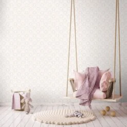 Vliestapete Ornamente Floral Beige Weiß Metallic LL-07-02-7