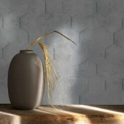 Vliestapete Grau Waben 3D Optik Marburg 34160