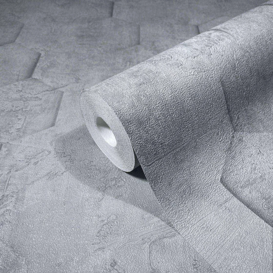 Vliestapete Grau Waben 3D Optik Marburg 34160 3 Vliestapete Grau Waben 3D Optik Marburg 34160 – Bild 3