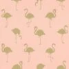 Vliestapete Silhouette Flamingo Rosa Gold Metallic 138994