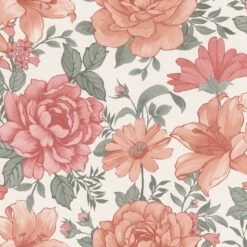 Rasch Tapete Landhaus Stil Floral Rosa 252422